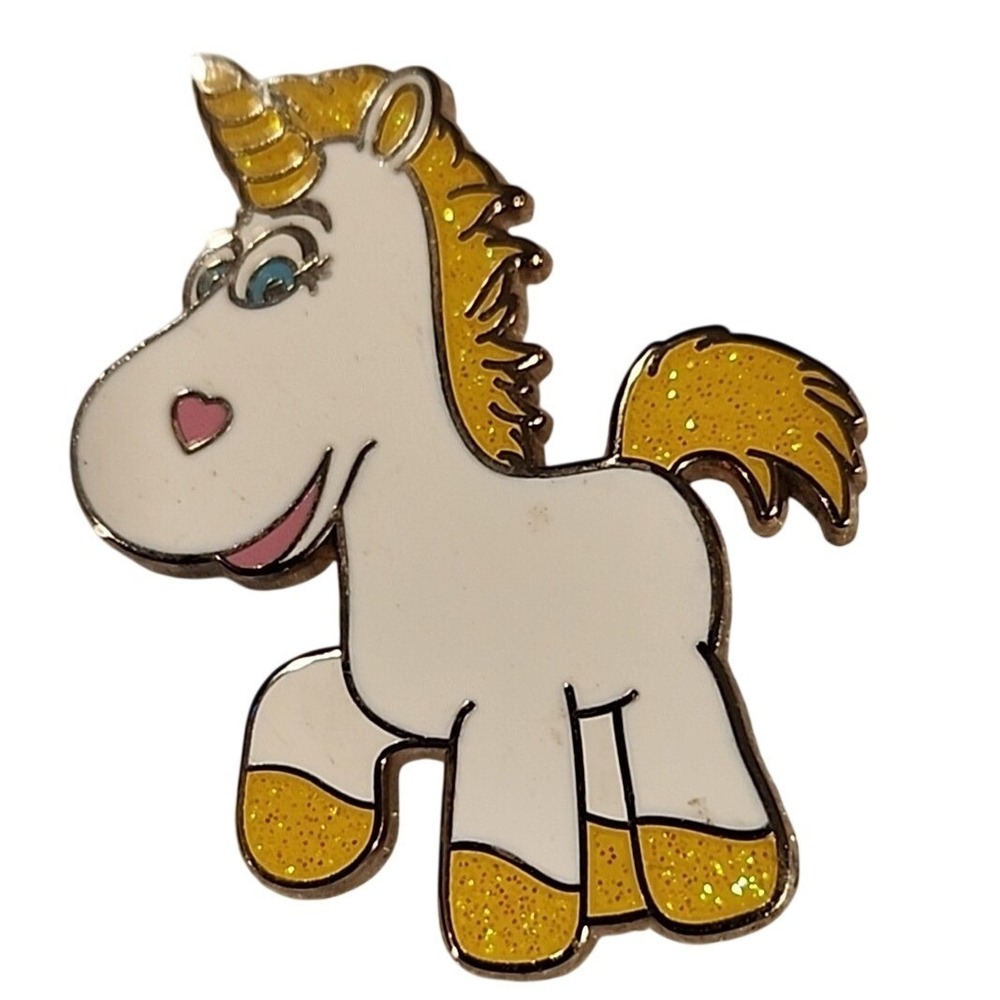 Disney Pixar Toy Story 3 Buttercup Unicorn Gold Glitter Enamel Pin 2010 Trading